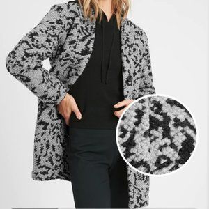 Collarless Knit Coat
